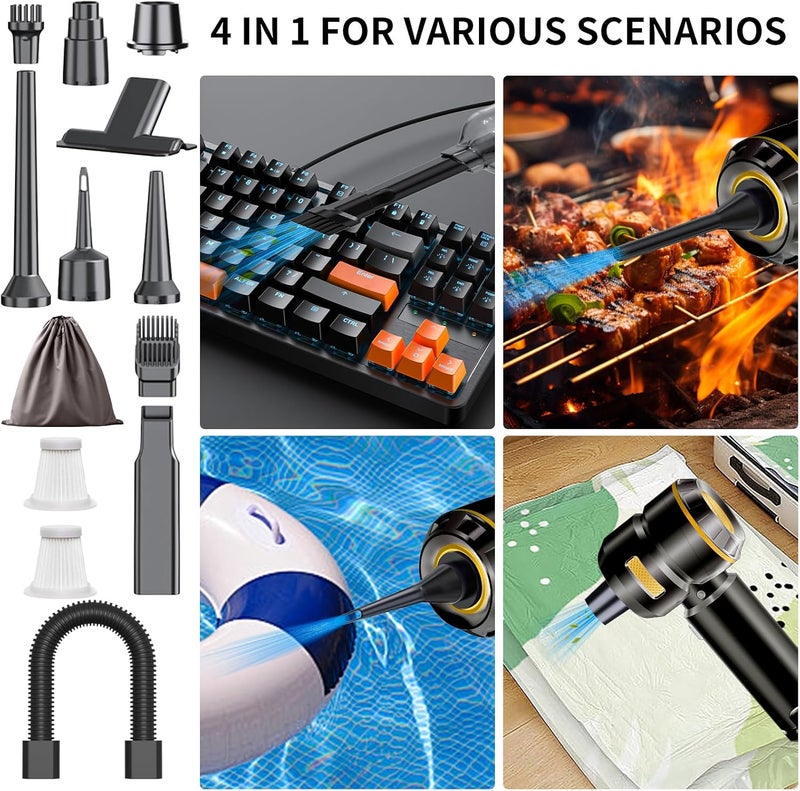 WINWEND Car Vacuum Cleaner High Power - 22000PA Portable Cars Vacuum 4 in 1 Compressed Air Duster & Air Blower & Pump Hand Held Vacuum Cordless with Brushless Motor for Car Home Office Black - Image 5